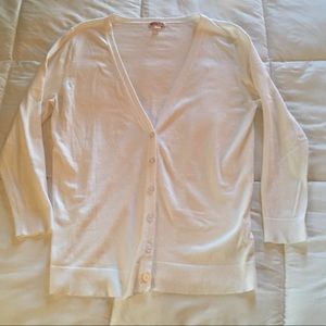 Merona White V Neck Button Down Cardigan